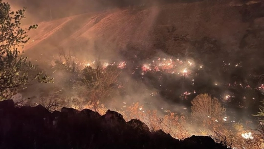 GÜNCELLEME-Akçadağ ilçesinde dağlık alanda çıkan yangın Söndürüldü