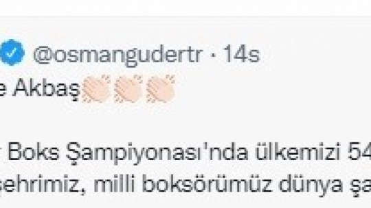 Dünya Şampiyonu Akbaş'a tebrik yağmuru