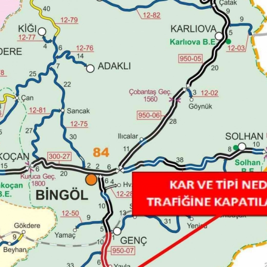 Bingöl-Diyarbakır karayolu tır trafiğine kapandı