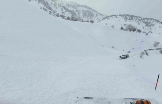 Bingöl'de yola düşen çığ ekipler tarafından temizlendi