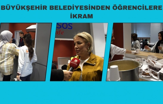 Büyükşehir Belediyesinden Öğrencilere İkram