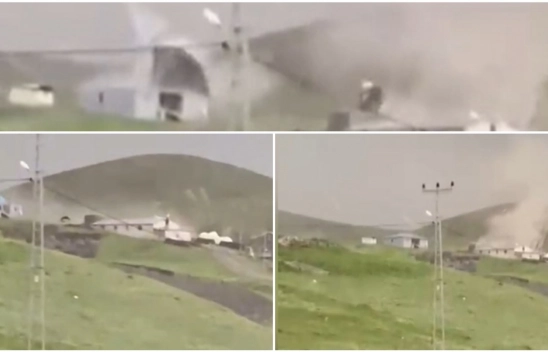 Kars'ta şiddetli fırtına bazı evlerin çatısına zarar verdi