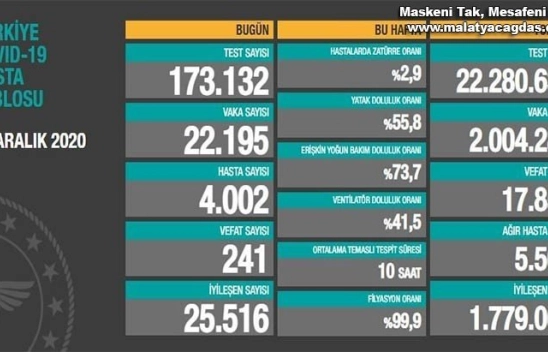 Korona virüsten 241 kişi hayatını kaybetti