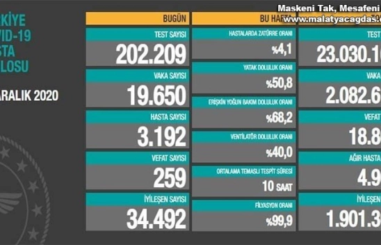 Korona virüsten 259 kişi hayatını kaybetti