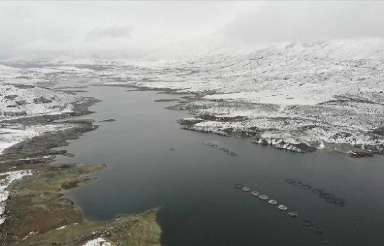 Malatya'da karla kaplanan Sürgü Barajı dronla görüntülendi
