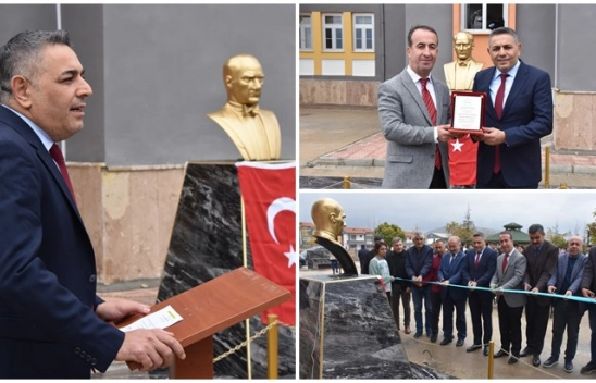 Malatya TSO, okul bahçesine Atatürk Büstü yaptırdı