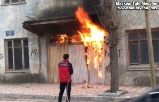 Metruk ev alev alev yandı