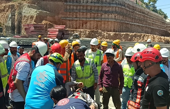 Sivas Caddesi'nde Şantiyede Kaza: Bir İşçi Yaralandı