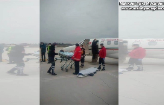 Uçak ambulans Malatya'ya hasta için kalktı