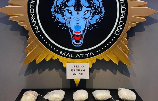 13 kilo 558 gram uyuşturucu ele geçirildi
