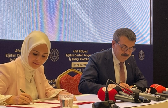 Afet Bölgesi Eğitim Destek Programı İşbirliği Protokolü'nü imzaladı