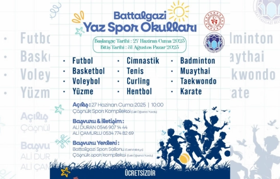 Battalgazi'de Yaz Spor Okulları Başlıyor