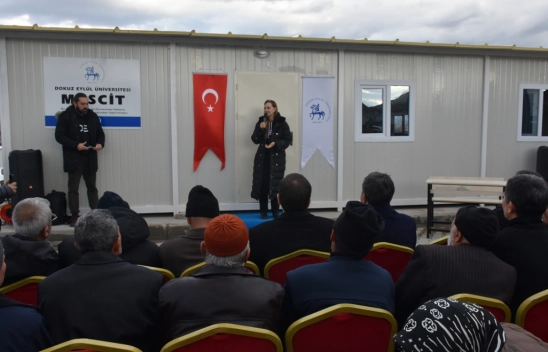 Malet Konteyner Kenti'ne Dokuz Eylül Üniversitesince yaptırılan mescit açıldı