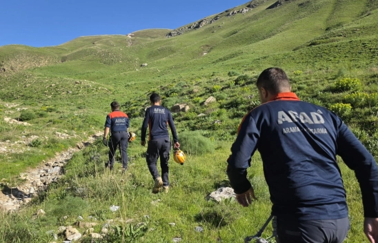 Van'da kayalık alanda mahsur kalan kişi için ekipler seferber oldu