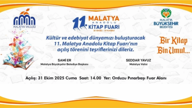 11. Malatya Anadolu Kitap ve Kültür Fuarı açılıyor