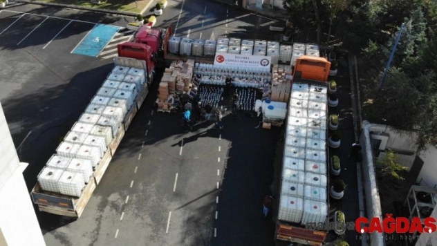 250 ton sahte ve kaçak içki Emniyetin bahçesinde sergilendi