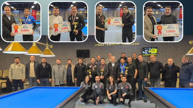 3. Arslantepe 3 Bant Bilardo Turnuvası Finali Tamamlandı