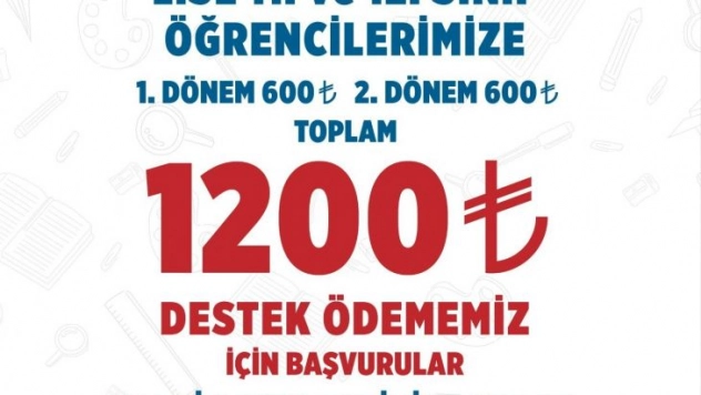 70 bin öğrenciye yapılacak bin 200 TL'lik destekte son başvuru tarihi uzatıldı