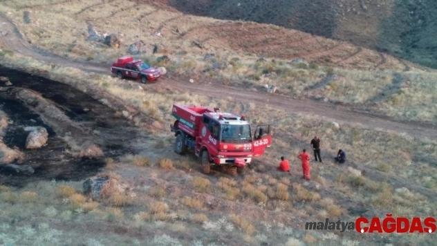 Ağaçlandırma sahasındaki yangında 250 adet fidan yandı