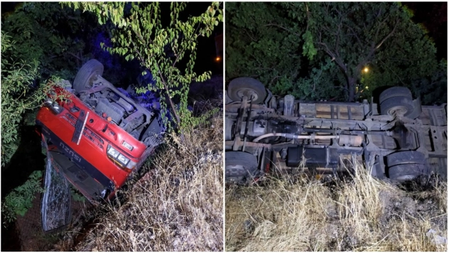 Akçadağ'da Tır Şarampole Yuvarlandı: 2 Yaralı