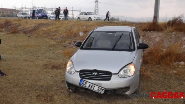 Aksaray'da otomobil şarampole düştü: 1 yaralı