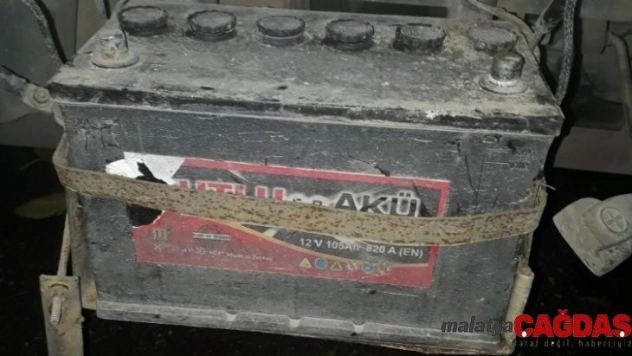 Akü hırsızı suçüstü yakalandı