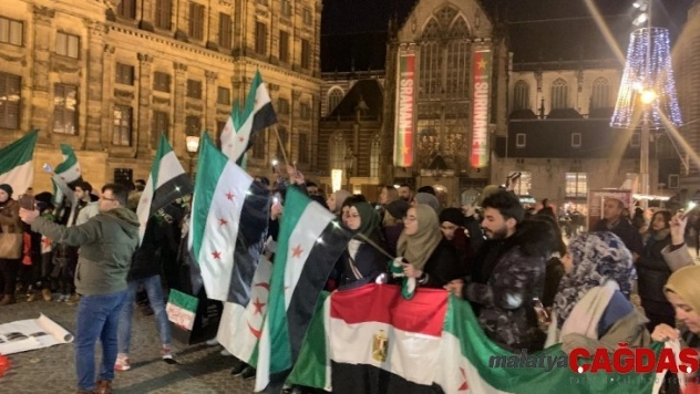 Amsterdam'da İdlib'deki saldırılar protesto edildi