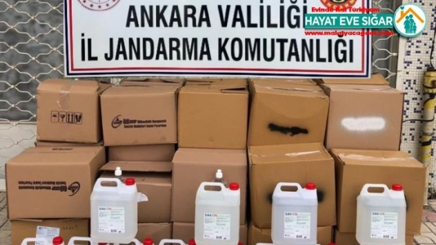 Ankara'da 657 litre kaçak dezenfektan ele geçirildi