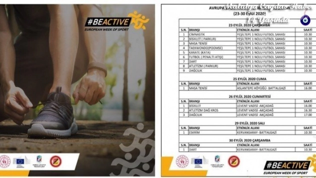 Avrupa Spor Haftası Malatya'da dolu dolu geçecek