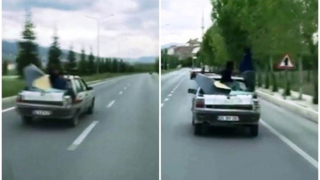 Bagaj kapağı üstünde tehlikeli yolculuk