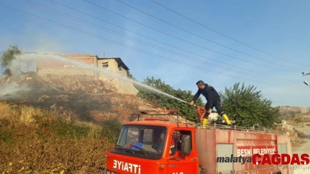 Bahçe yangını evlere sıçramadan söndürüldü