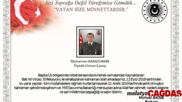 Bakan Akar'dan şehit askerler için başsağlığı mesajı