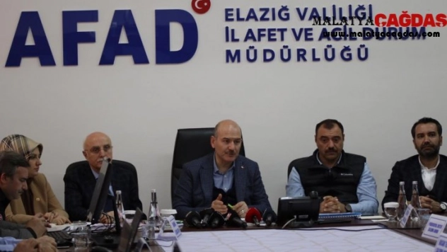 Bakan Soylu: 'Devletin bugüne kadar Elazığ ve Malatya'ya ayni ve nakdi olarak gönderdiği  toplam 473 milyon lira'