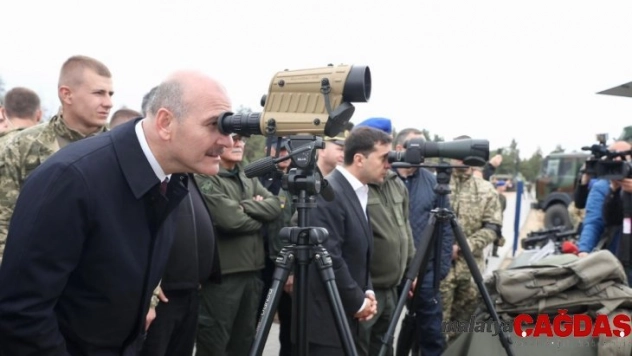 Bakan Soylu Ukrayna'da tatbikatı izledi