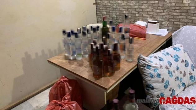 Barda 30 şişe kaçak içki ele geçirildi