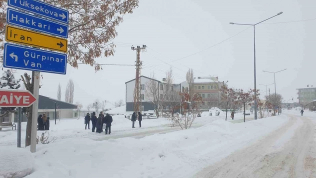 Başkale'de kar yağışı