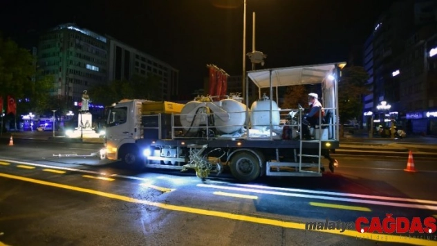 Başkent'in yolları çizgilerle daha güvenli