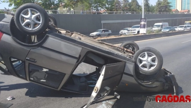 Kontrolden çıkan otomobil takla attı: 1 yaralı