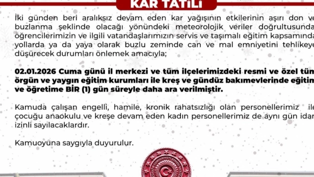 Bingöl'de eğiteme 1 gün ara verildi