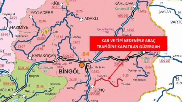 Bingöl'ün ilçesinde bir yol trafiğe kapatıldı