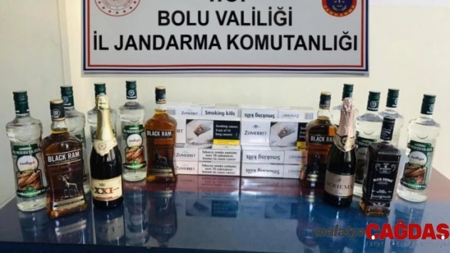 Bolu'da, kaçak içki ve sigara operasyonu: 2 gözaltı