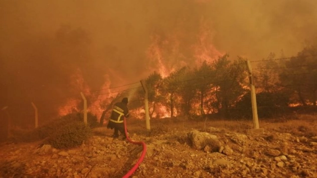 Büyükşehir İtfaiyesi, Mersin'deki orman yangınlarını için canla başla görev yaptı