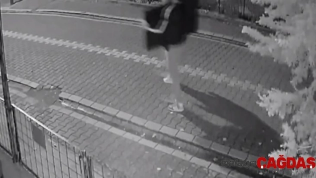 Çaldıkları televizyonu kollarının arasında böyle götürdü