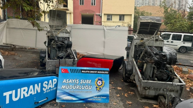 Çalınan şap makineleri bulundu