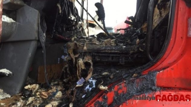 Cizre'de park halindeki tır alev aldı