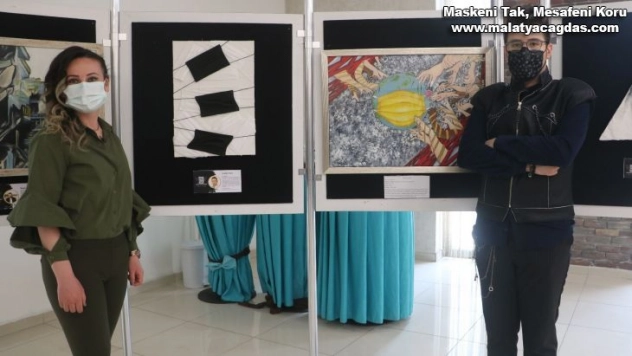 Covid-19'un simgesi maskeler sanatçıların tablolarında yer aldı