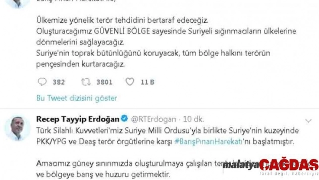 Cumhurbaşkanı Erdoğan: 'Barış Pınarı Harekatı başladı'