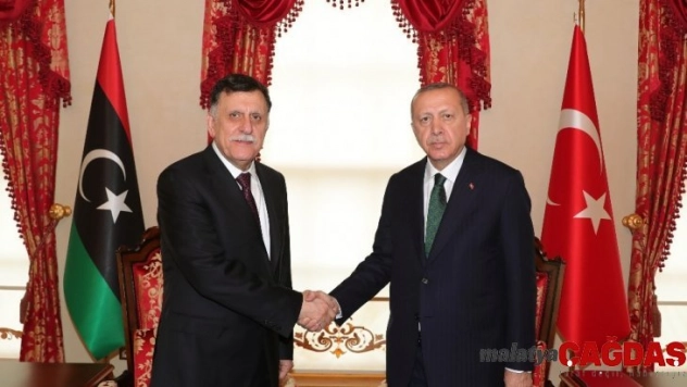 Cumhurbaşkanı Erdoğan Libya Başbakanı Es-Serrac'ı kabul ediyor