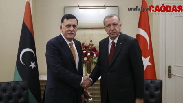 Cumhurbaşkanı Erdoğan, Libya Başkanlık Konseyi Başkanı es-Serrac ile görüştü
