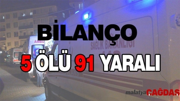 Deprem bilançosu: 5 ölü 91 yaralı